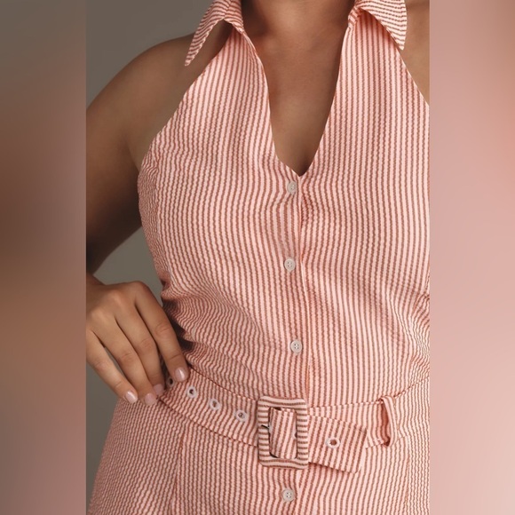 Anthropologie Maeve Halter Button-Front Romper - Picture 8 of 8